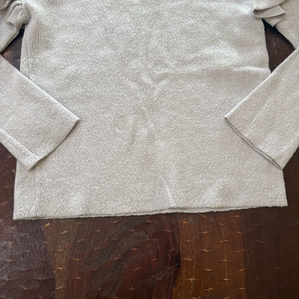 Zara Light Gray Long Sleeve Top with Ruffle Detail - Picture 9 of 12